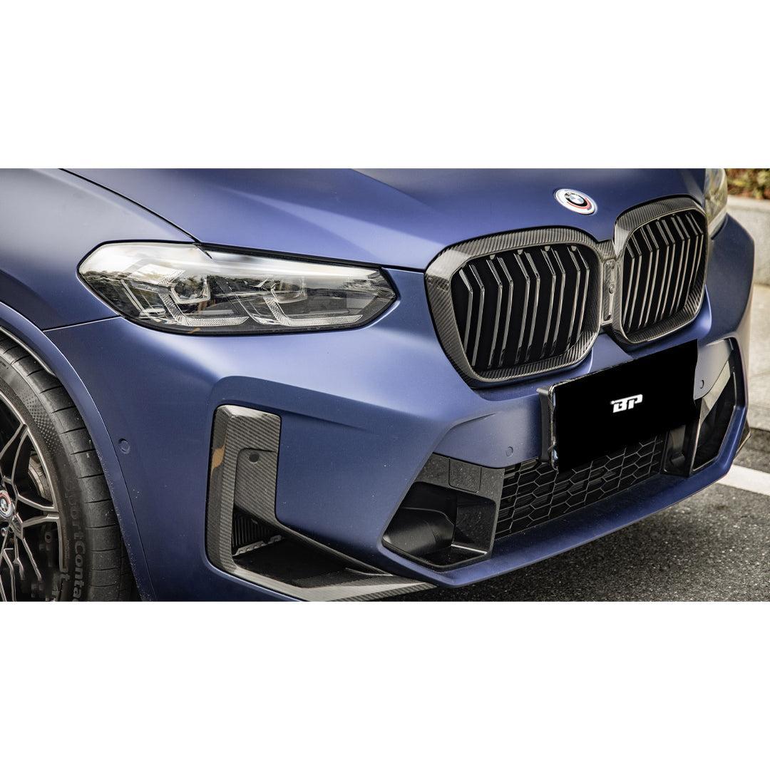Dual Slat Carbon Fiber Front Grilles - BMW F97 X3M F98 X4M LCI