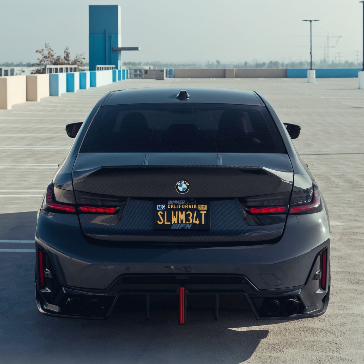 Gloss Black Rear Diffuser with Brake Light- BMW G20 3 Series