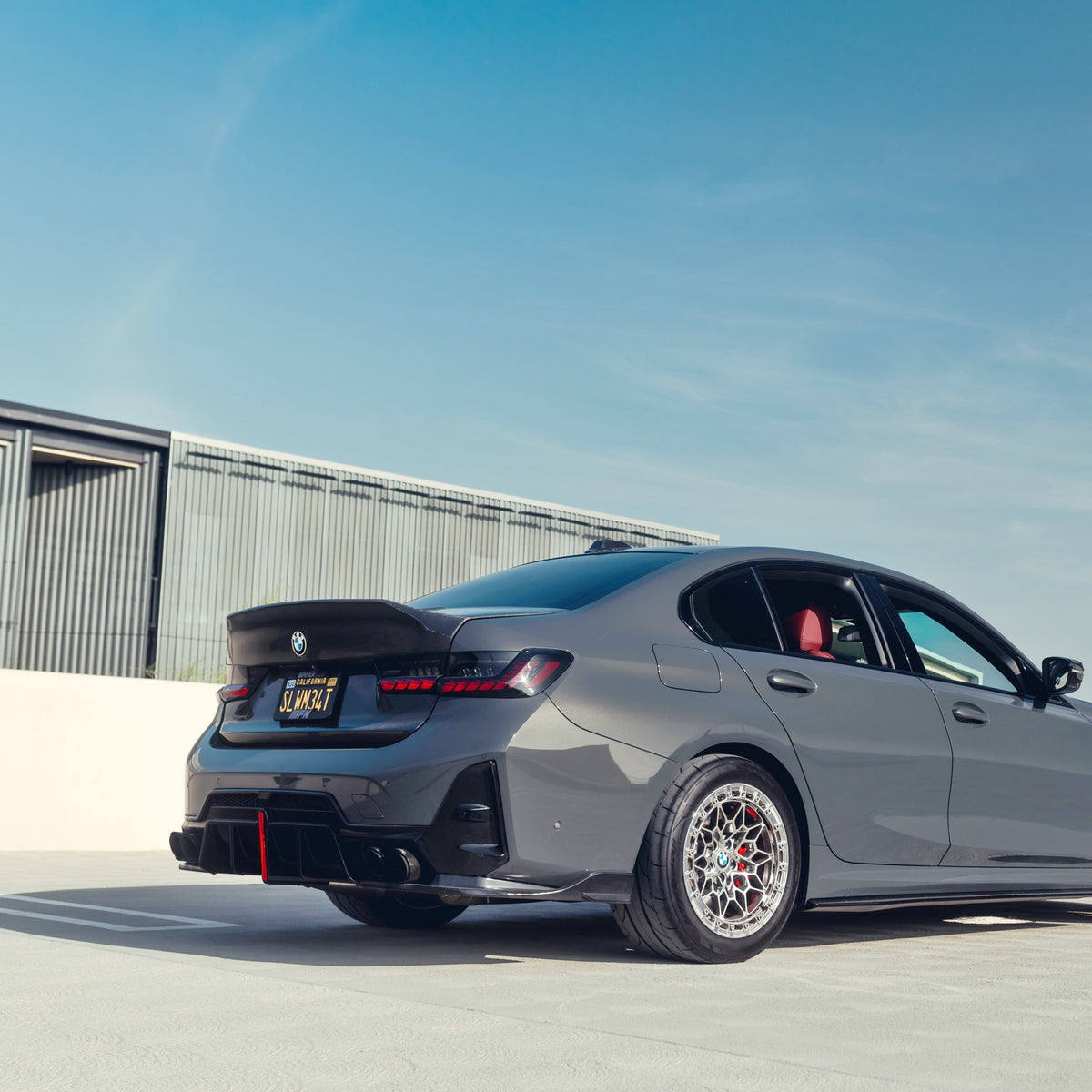 Gloss Black Rear Diffuser with Brake Light- BMW G20 3 Series