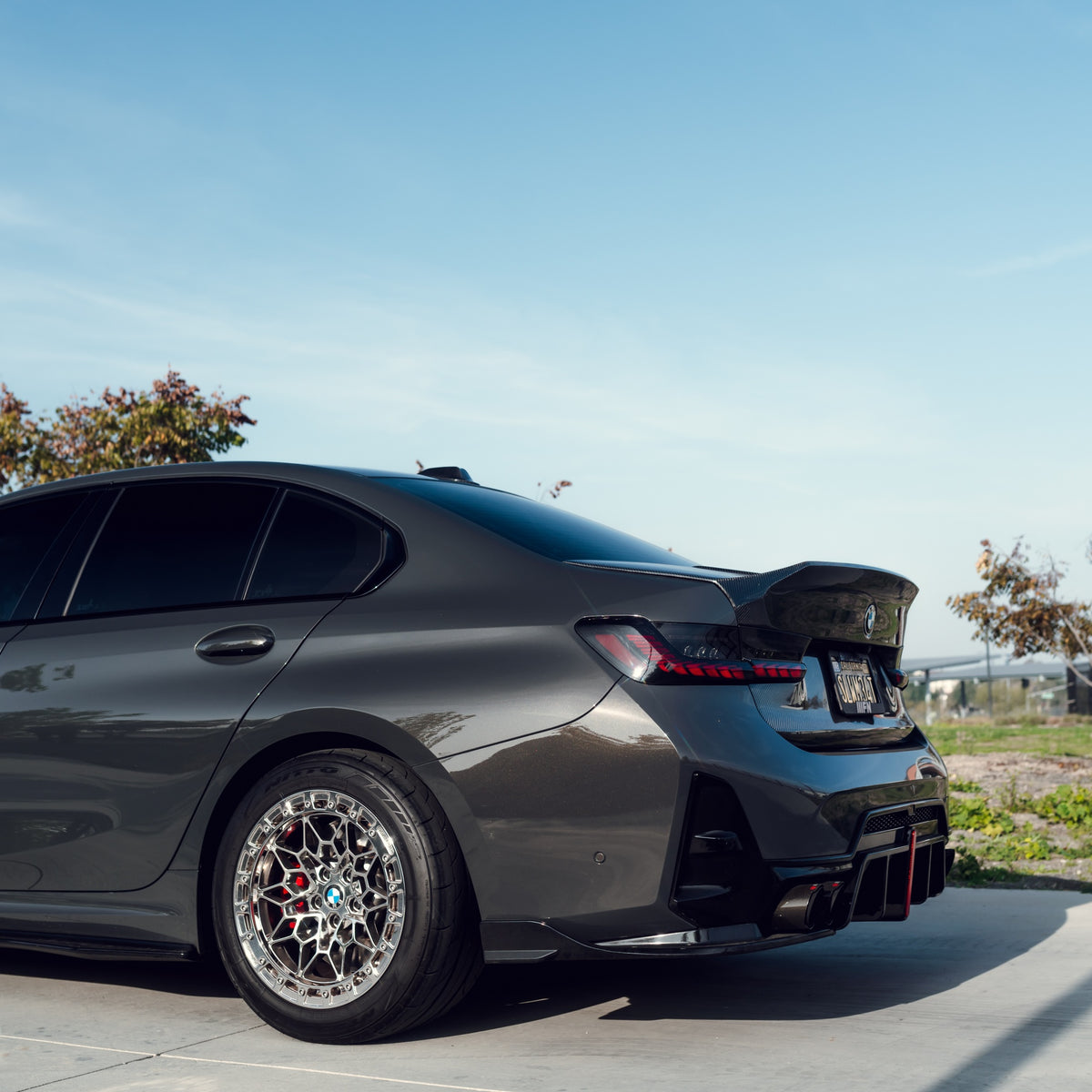 Gloss Black Rear Diffuser with Brake Light- BMW G20 3 Series