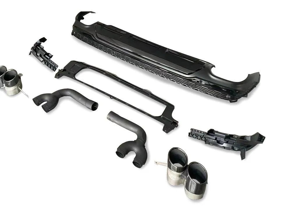 Gloss Black Rear Diffuser w/ Quad Tips - Audi Q7 S Line