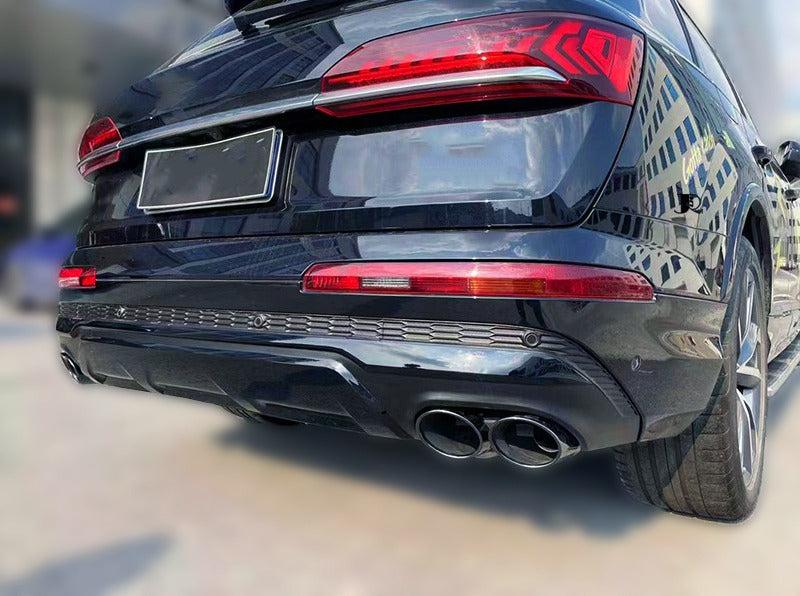 Gloss Black Rear Diffuser w/ Quad Tips - Audi Q7 S Line