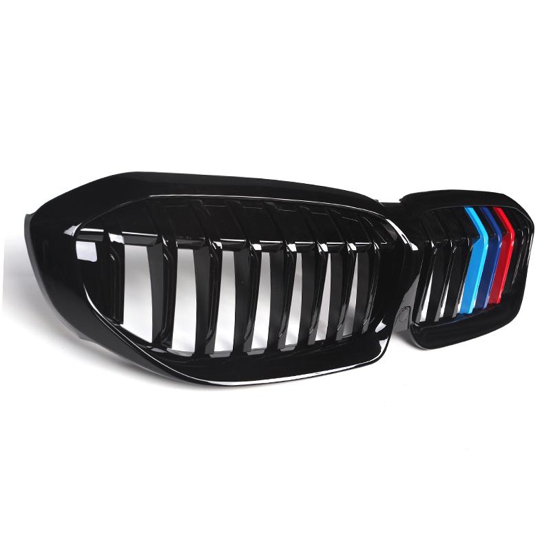 Gloss Black Single Slat Front Grilles - BMW G20 3 Series