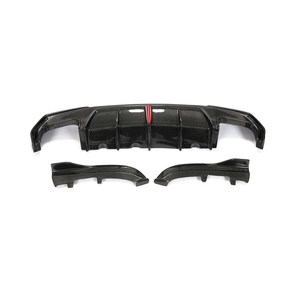 KB Style Carbon Fiber Rear Diffuser with Brake Light - BMW G22 4 Series