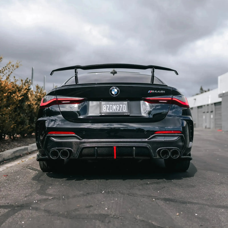 KB Style Carbon Fiber Rear Diffuser with Brake Light - BMW G22 4 Series