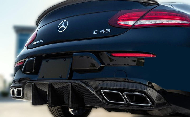 MC Style Carbon Fiber Rear Diffuser - Mercedes Benz W205 C63 AMG C-Class