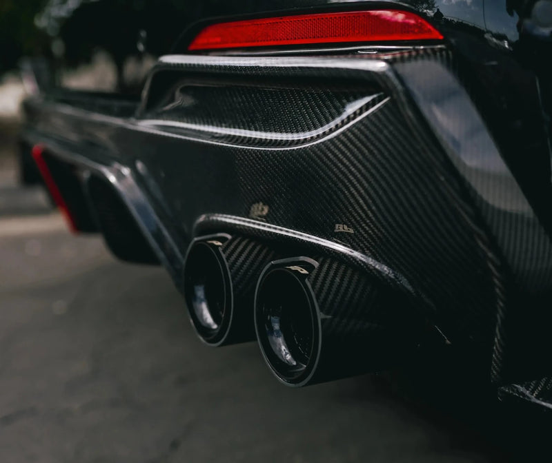 MP Style Carbon Fiber Quad Exhaust Tip Set - BMW G20 3 Series & G22/G23/G26 4 Series