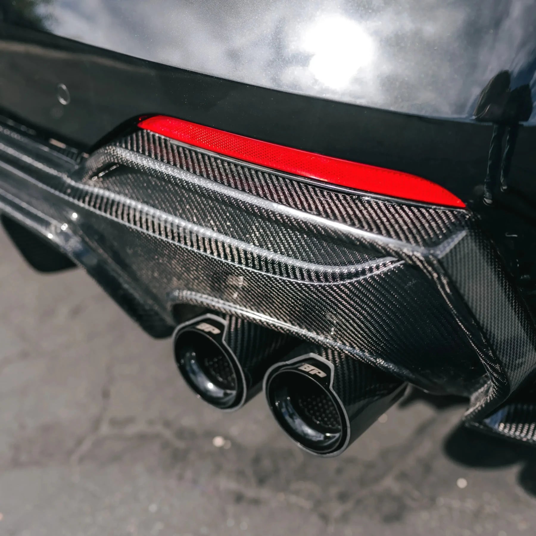 MP Style Carbon Fiber Quad Exhaust Tip Set - BMW G20 3 Series & G22/G23/G26 4 Series