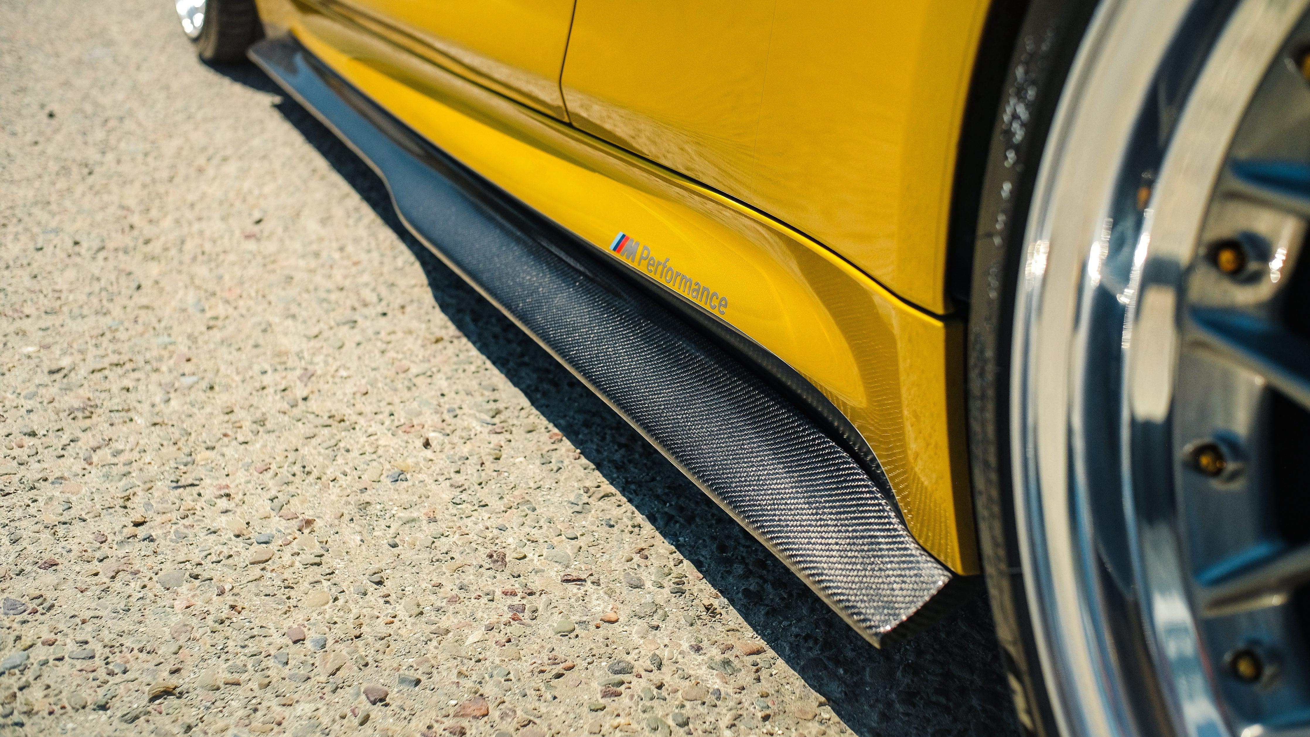 PSM Style Carbon Fiber Side Skirt Extensions - BMW F80 M3 & F82