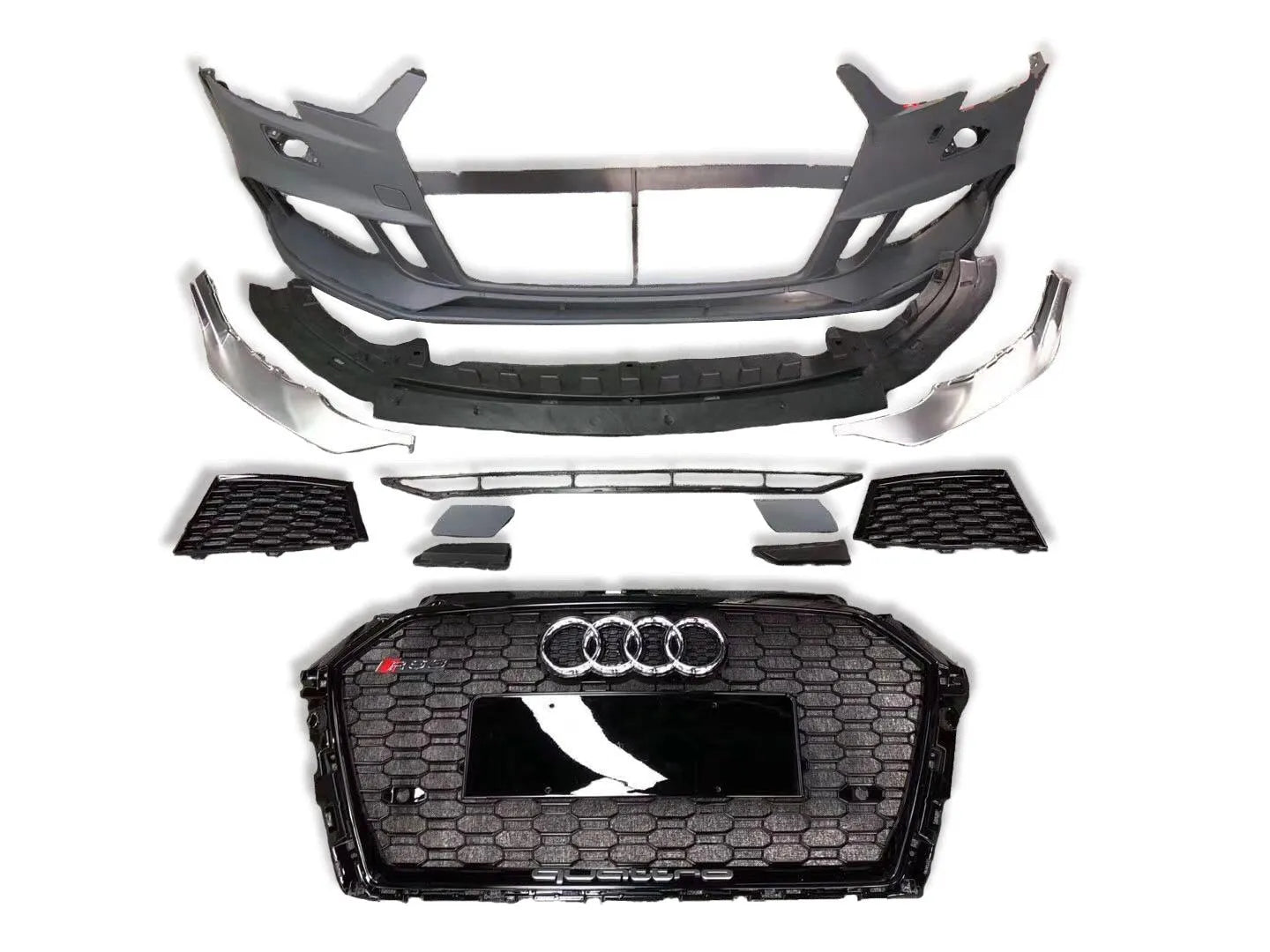 RS3 Front Bumper Conversion Kit with Rear Diffuser - Audi 8V A3/S3