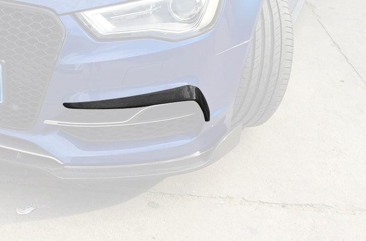 RS3 Style Carbon Front Upper Splitters - Audi S3 / A3 S Line