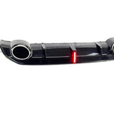 RS3 Style Gloss Black Rear Diffuser with Exhaust Tip - Audi S3 / A3