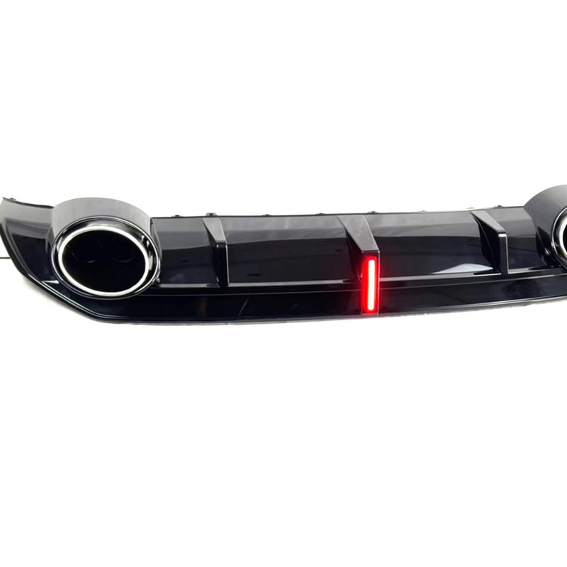 RS3 Style Gloss Black Rear Diffuser with Exhaust Tip - Audi S3 / A3