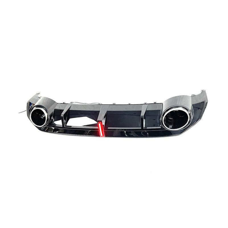 RS3 Style Gloss Black Rear Diffuser with Exhaust Tip - Audi S3 / A3