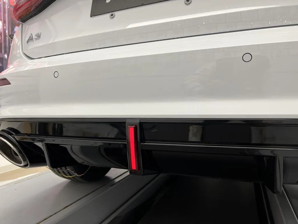 RS3 Style Gloss Black Rear Diffuser with Exhaust Tip - Audi S3 / A3