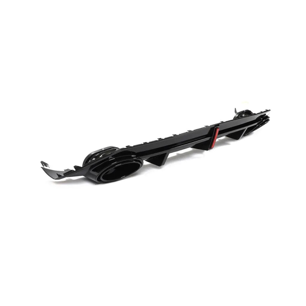 RS3 Style Gloss Black Rear Diffuser with Exhaust Tip - Audi S3 / A3
