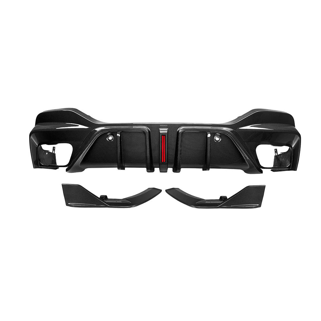 SQ Style Carbon Fiber Rear Diffuser with Brake light - BMW G06 X6