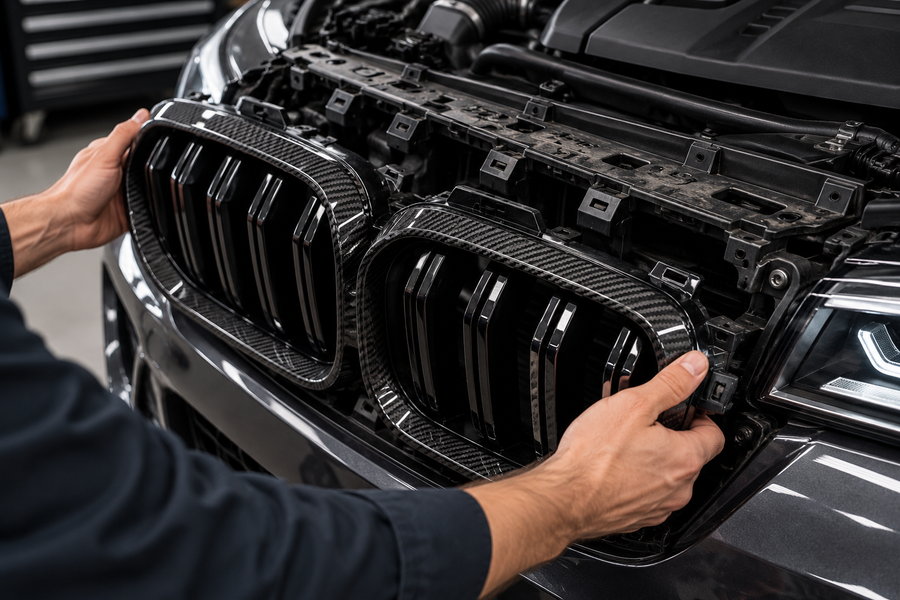 Remove the factory grille