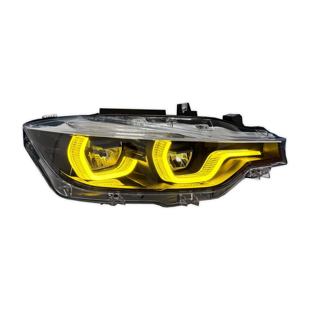 LCI Ikon Style LED Headlights with White/Yellow DRL - BMW F30 3 Series