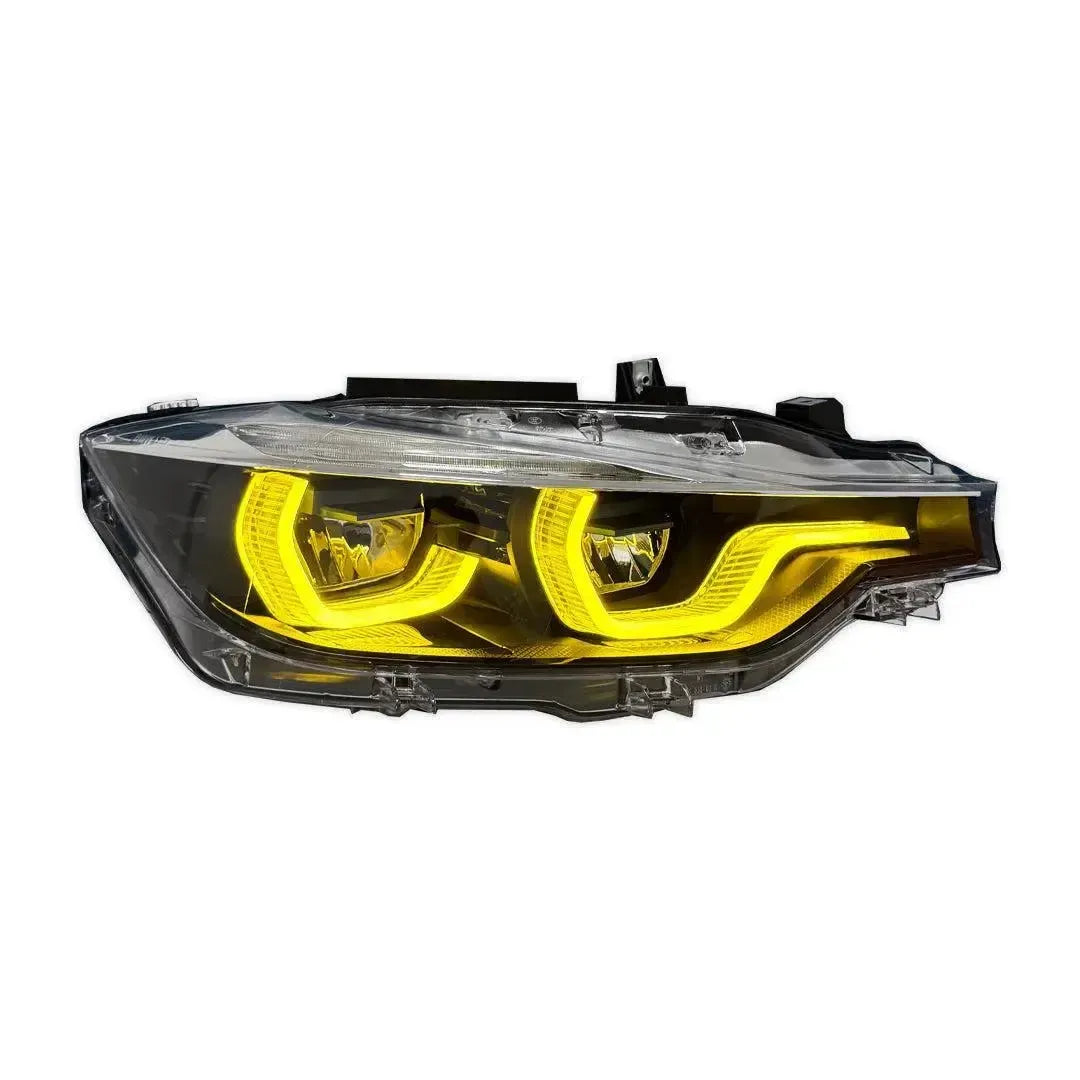 LCI Ikon Style LED Headlights with White/Yellow DRL - BMW F30 3 Series