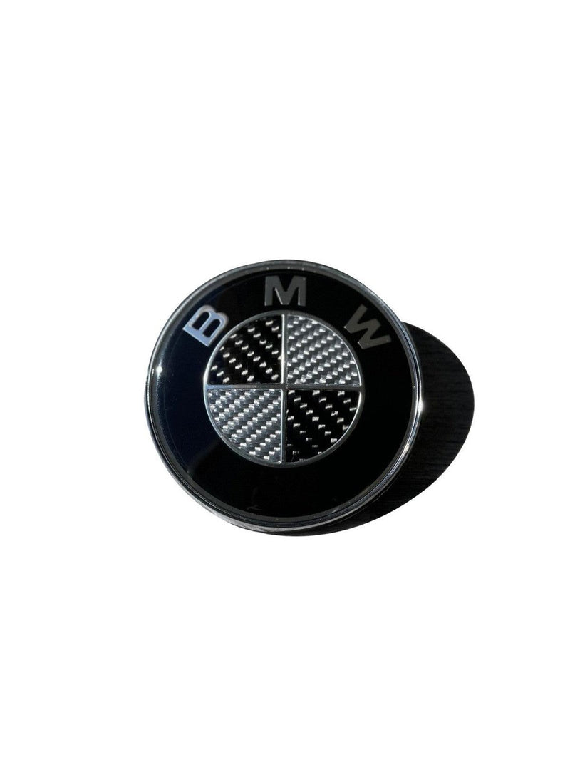 BMW Black Carbon Fiber Emblem Roundel Set