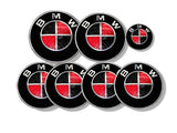BMW Black & Red Emblem Roundel Set