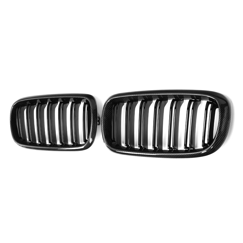 Dual Slat Carbon Fiber Front Grilles - BMW F15 X5 & F16 X6